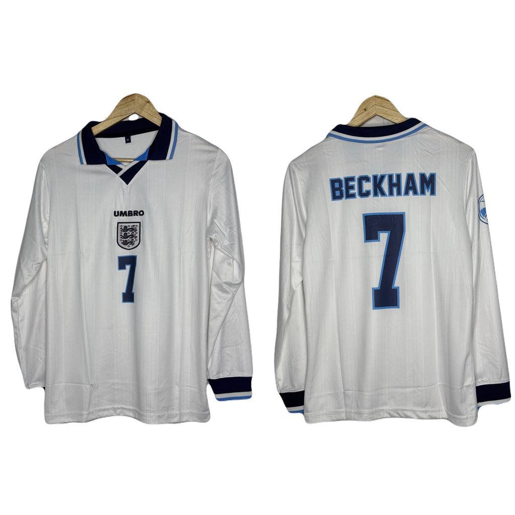 England 1996-97 Beckham Home Kit Full Sleeve - P866 Ms Retro Store