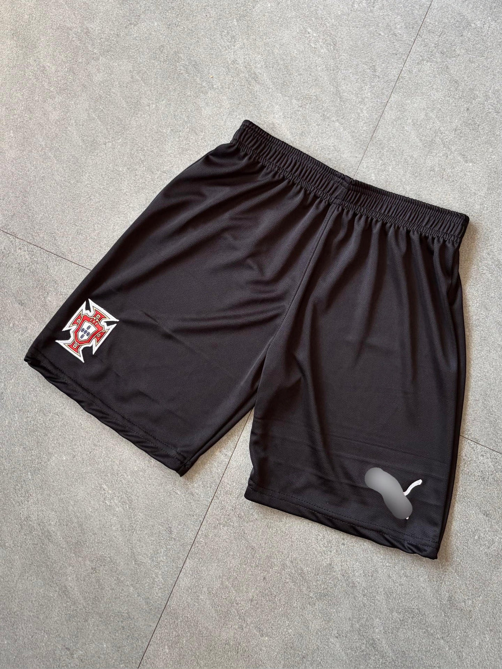 Portugal 2026 Embroidery black shorts -