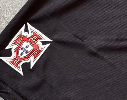 Portugal 2026 Embroidery black shorts -