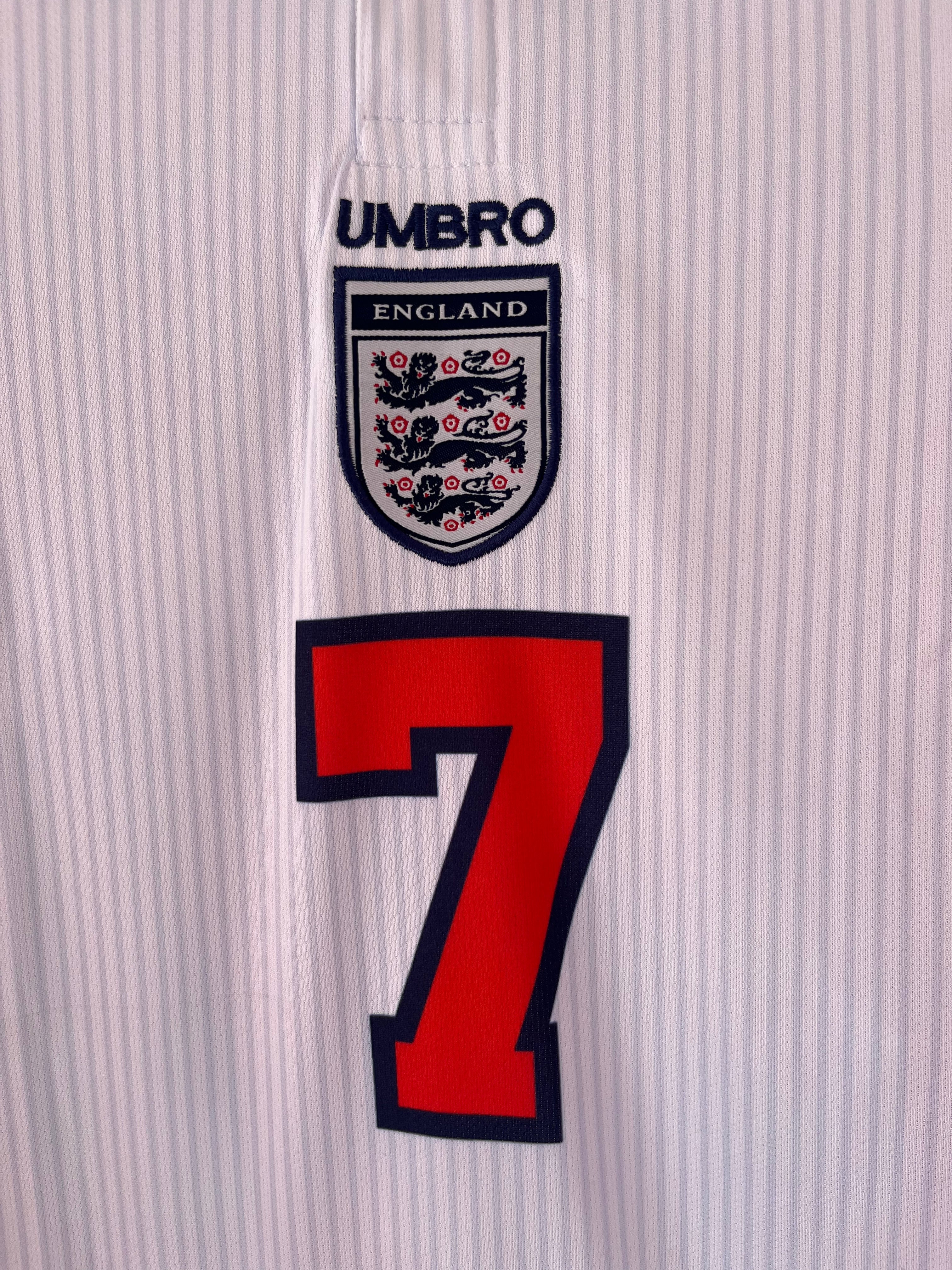 England beckham vintage jersey full sleeve collar type embroidery - ms retro store