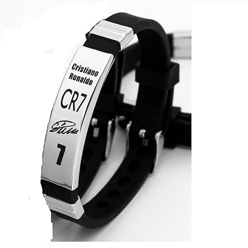 NEXT CREATION Star Football Player Bracelet Men's Silicone Adjustable Sports Wristband (Black)