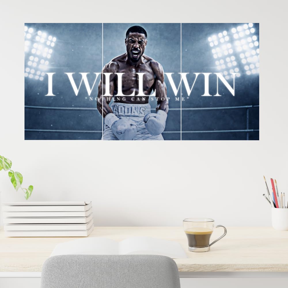 Good Hope - Footballer Messi Motivational Quote 3 Split Posters 12x18 Inch – Soccer Wall Art for Bedroom, Football Legend Decor, Gift for Fans, Boys, Men, Sports Room, Wallpaper, Sticker, Wall Decoration (Split Poster(36x18 inch)) (Messi Blue)