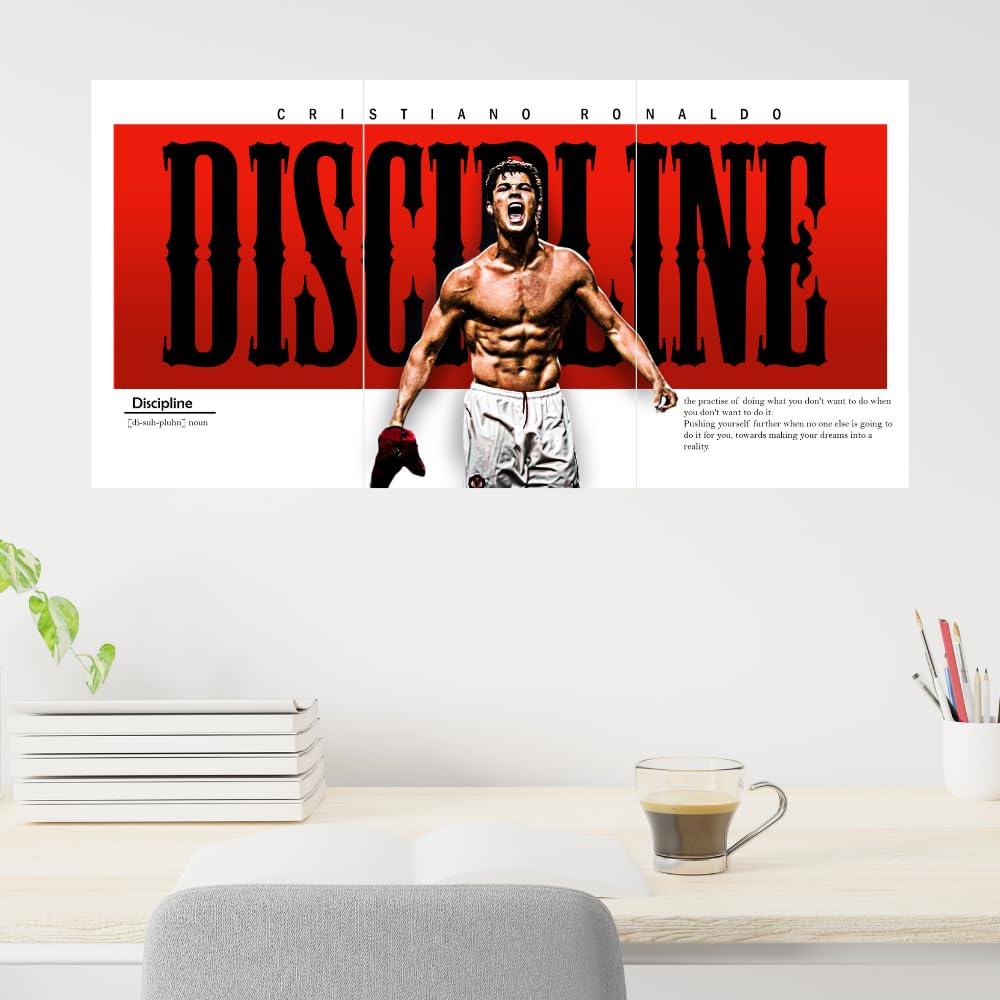 Good Hope - Footballer Messi Motivational Quote 3 Split Posters 12x18 Inch – Soccer Wall Art for Bedroom, Football Legend Decor, Gift for Fans, Boys, Men, Sports Room, Wallpaper, Sticker, Wall Decoration (Split Poster(36x18 inch)) (Messi Blue)
