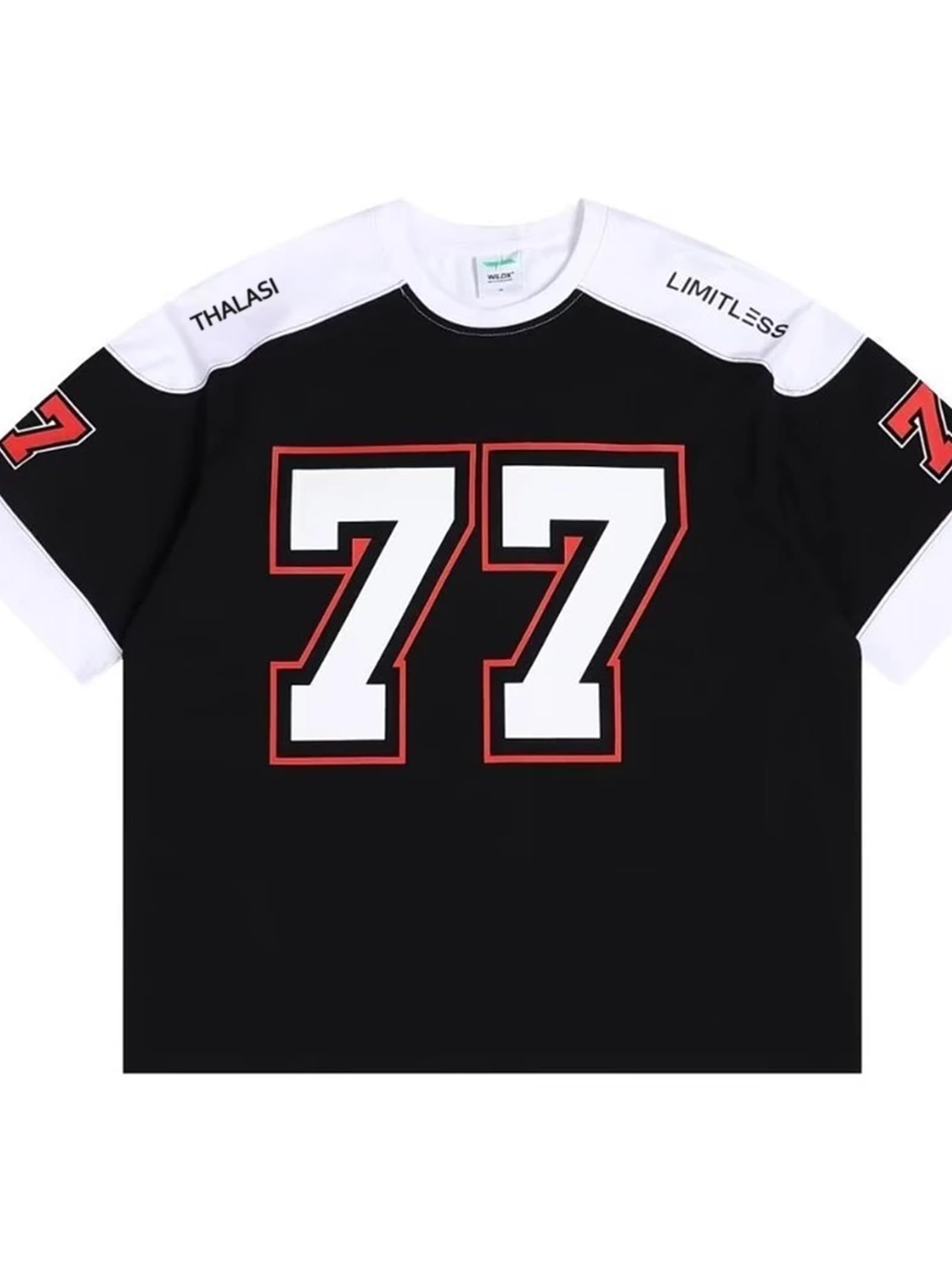 THALASI Men Cotton Jersey Aesthetic Oversized T shirts for Men | Sports Jerseys T-shirts & Half Sleeve Round Neck Printed Tshirt for Mens - Down Shoulder Loose & Baggy Fit Korean T shirt for Man & Boy