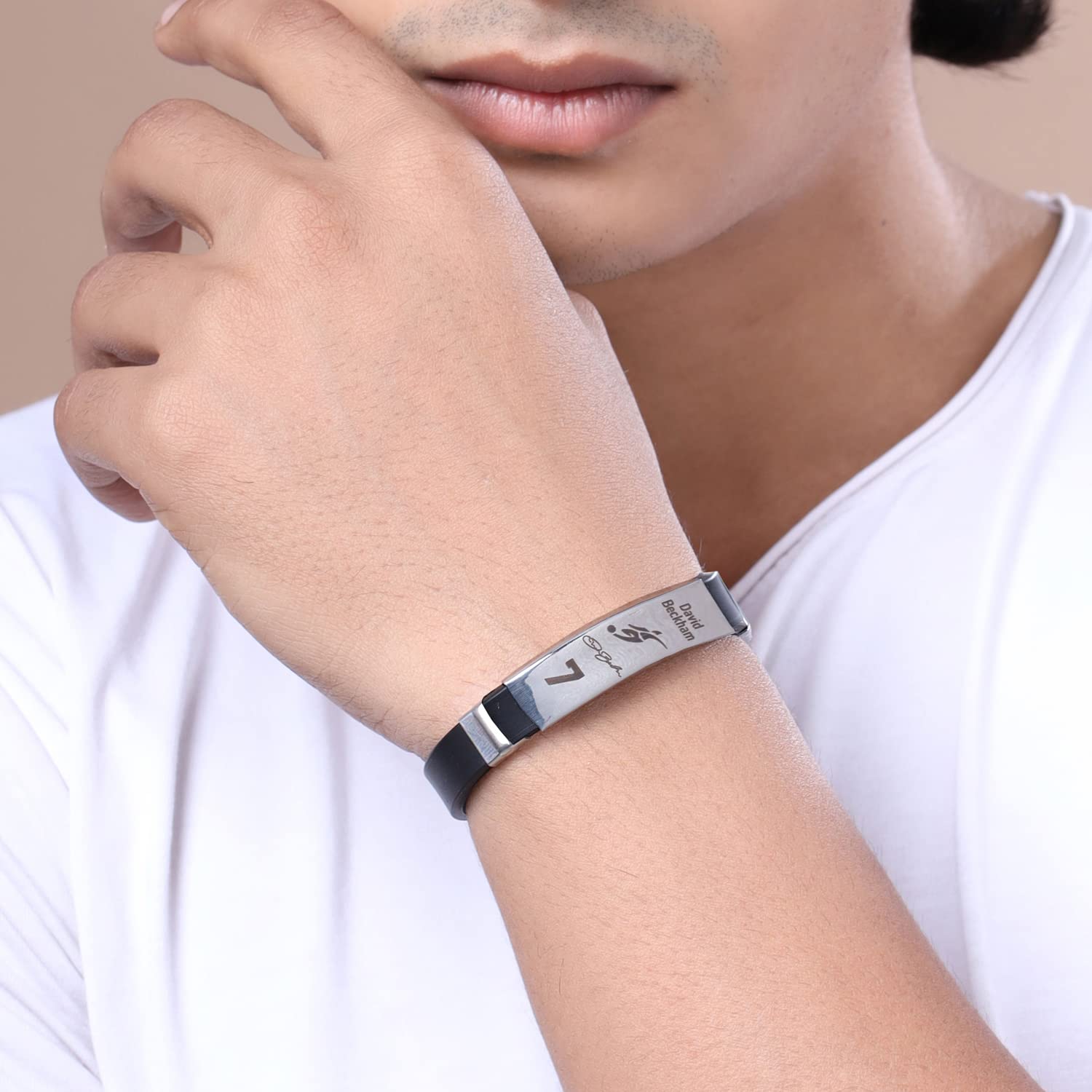 footballers bracelets inspirational and stainless steel wrist band