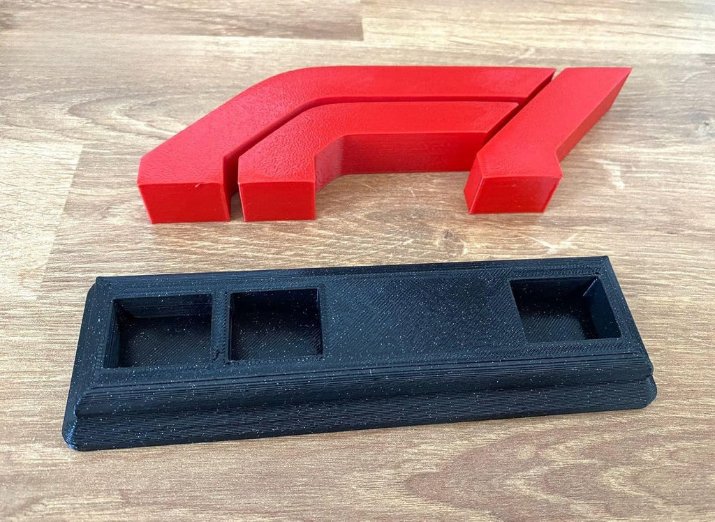 Formula 1 Logo Display – F1 Desk decor for Car Lovers | Stylish Red & Black Motorsport Decor Gif