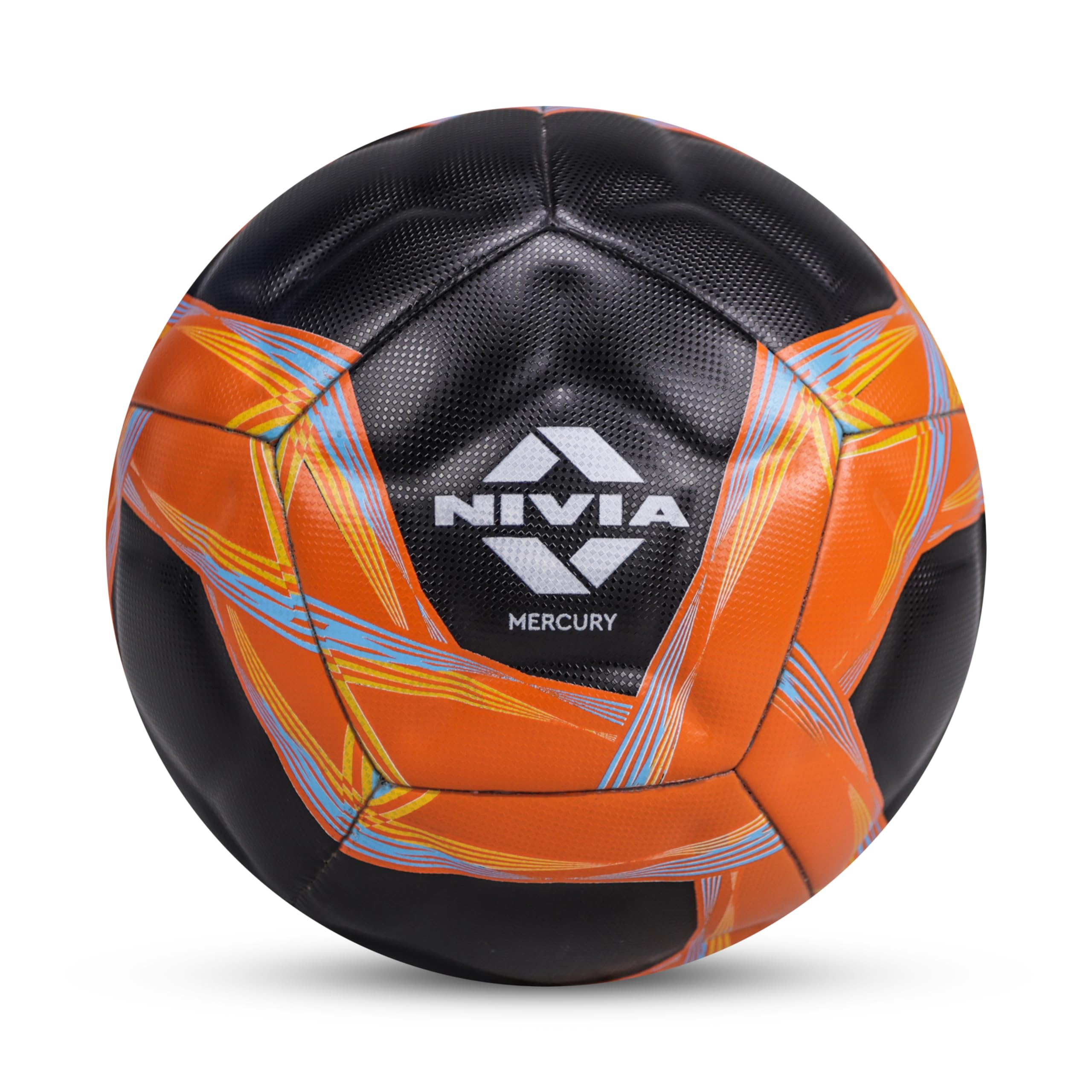Nivia Mercury Football/PU Leather/Power Stitched Football/12 Panel/Match Ball (White/Blue)