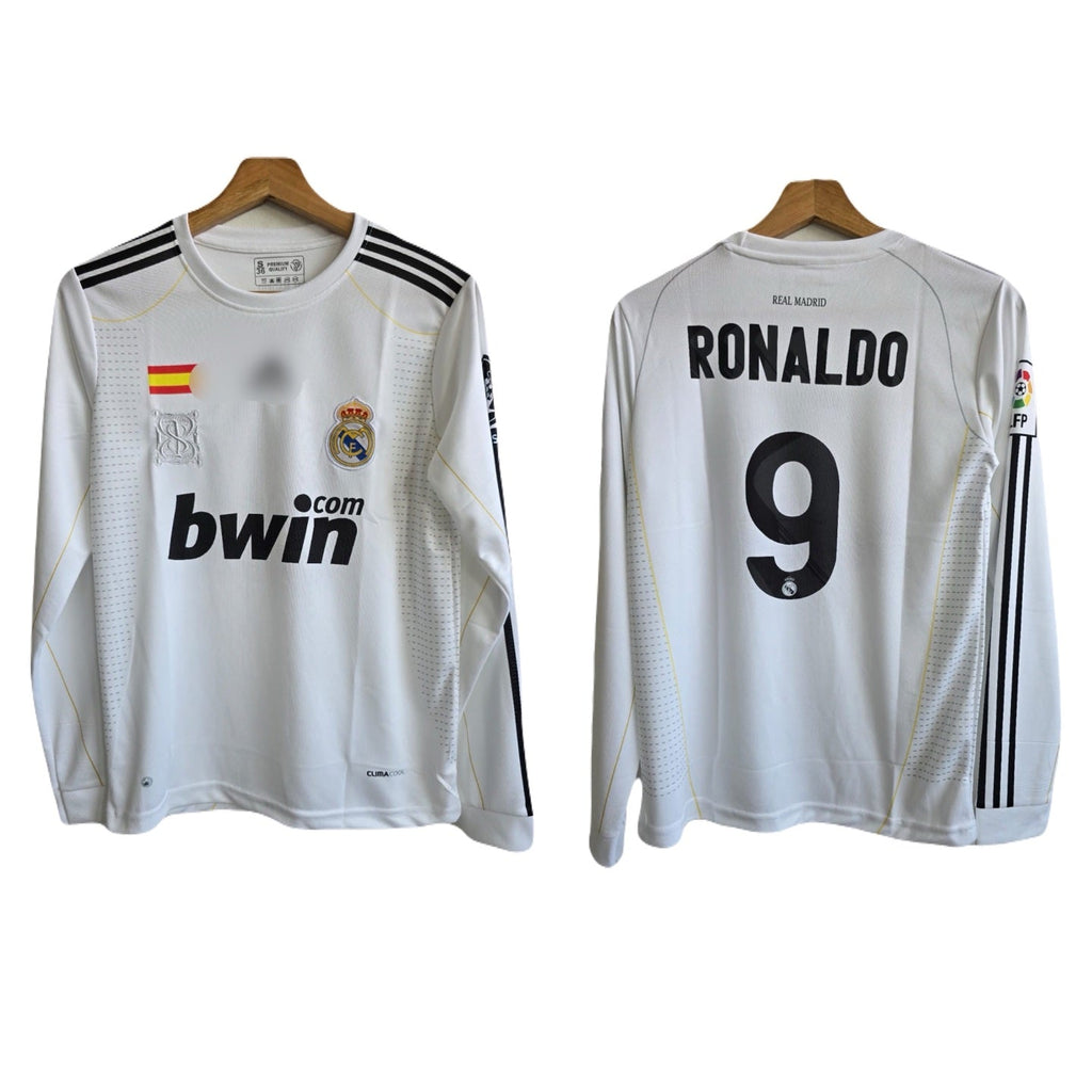 Realmadrid 2009/10 home jersey full sleeve ronaldo  - P807 ms retro store