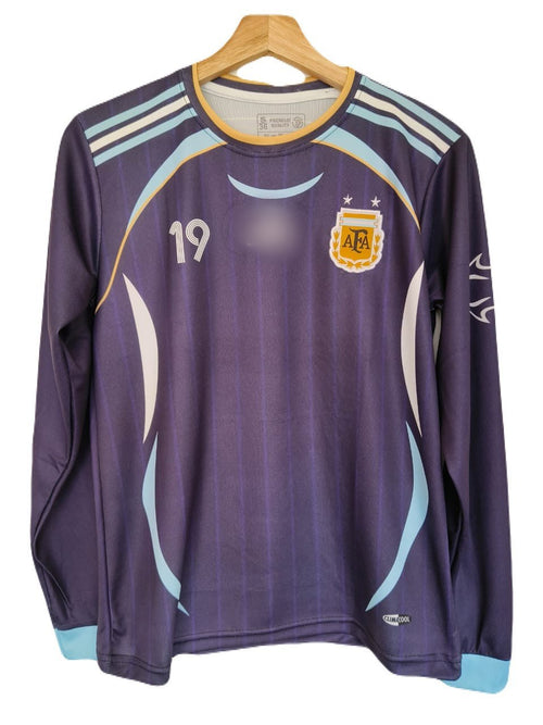 Argentina 2006 away jersey full sleeve messi embroidery P88 - ms retro store