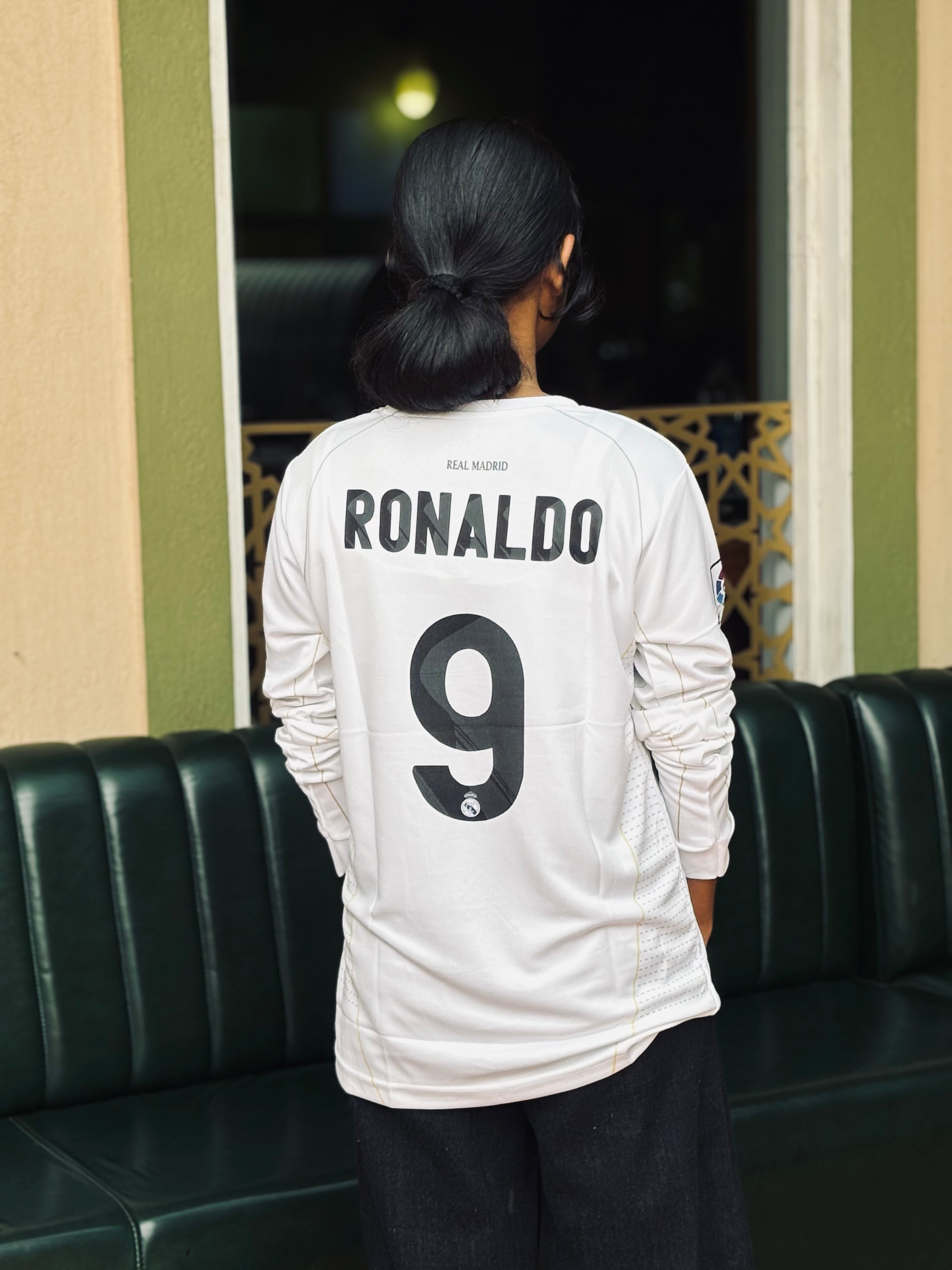 Realmadrid 2009/10 home jersey full sleeve ronaldo  - P807 ms retro store