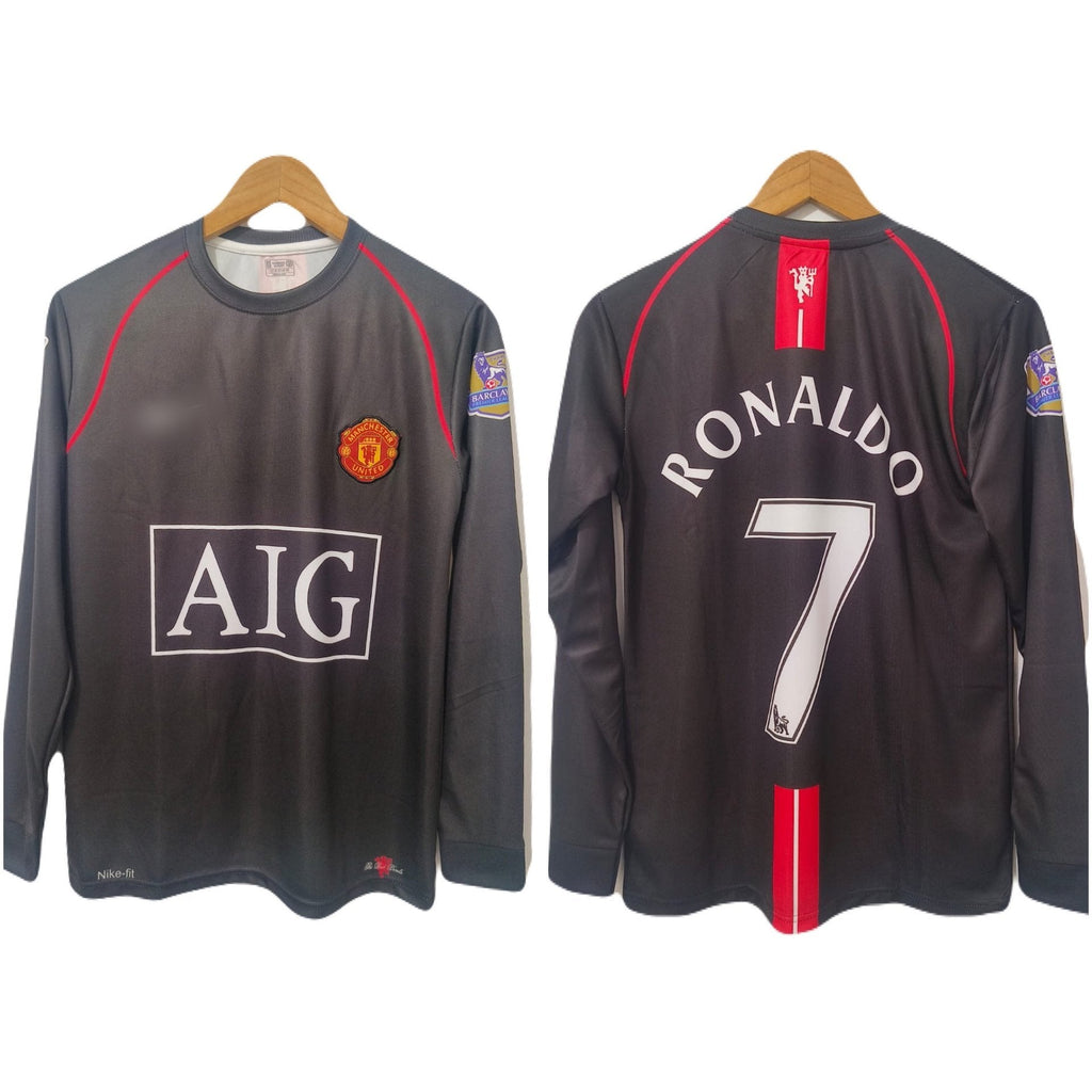 Ronaldo Manchester united 2008 black embroidery full sleeve P134 - ms retro store
